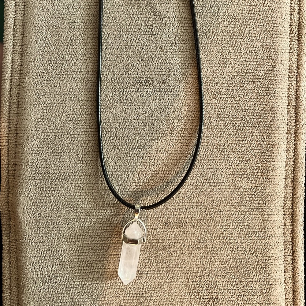 Quartz Crystal on a Black Cord